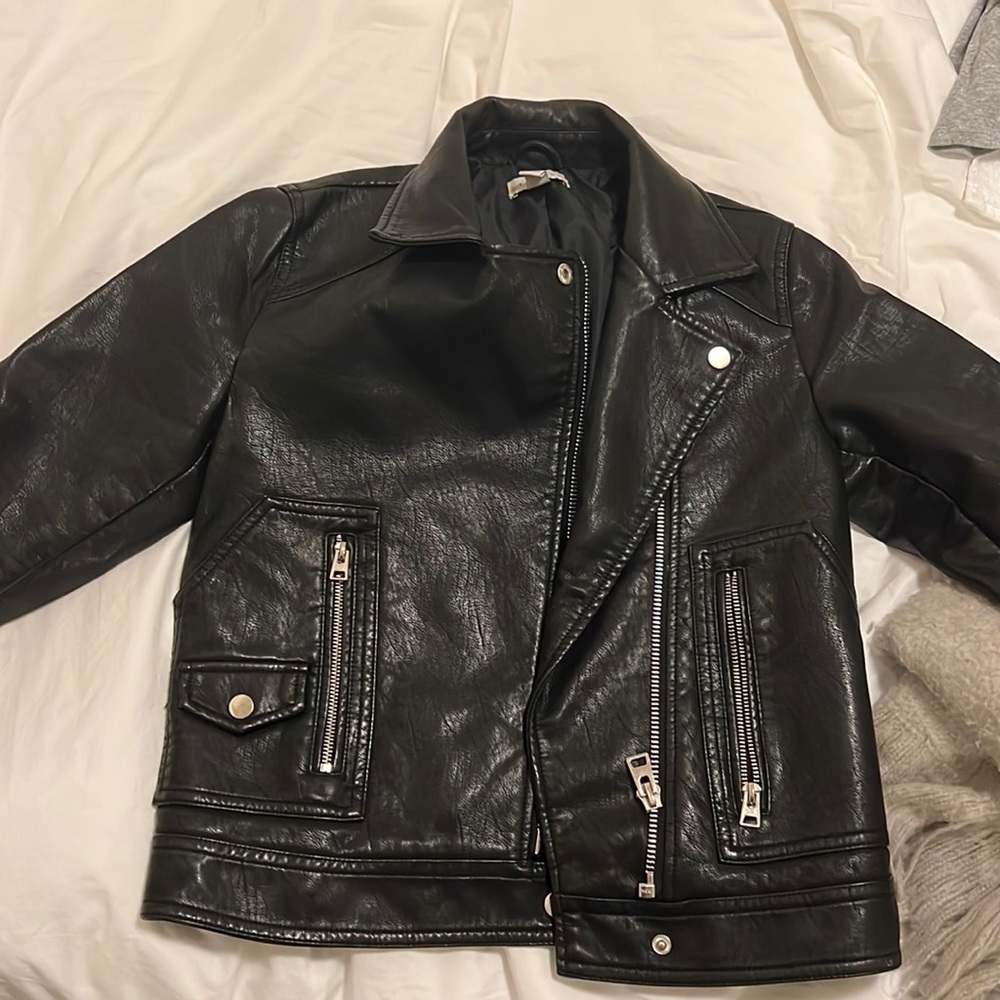 Topshop faux leather jacket